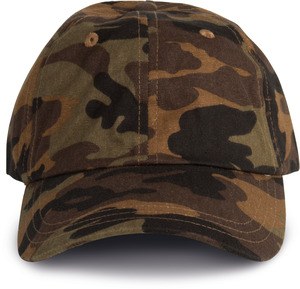 K-up KP154 - CASQUETTE PROFIL BAS - 6 PANNEAUX Brown Camouflage