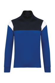 Sweat d'entrainement 1/4 zip unisexe - Dark Royal Blue / Navy